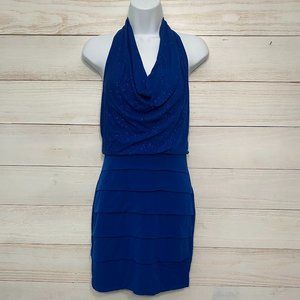 Sweet Storm women's size medium blue halter style dress with sparkles
